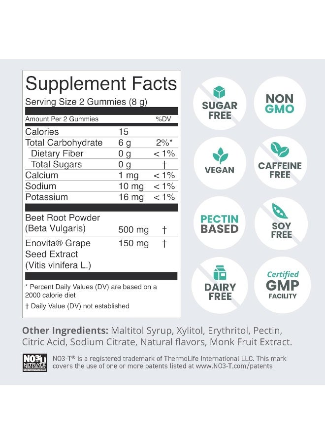 humanN SuperBeets Heart Gummies - Beet Gummy with Energy Support, Grape Seed Extract & Beetroot Powder, Sugar Free - Pomegranate Berry Flavor, 60 Count - Image 3